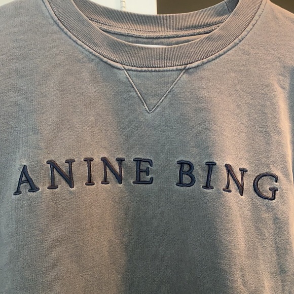 Anine bing Esme sweatshirt crew neck revolve grey size small bell sleeve - Picture 5 of 7